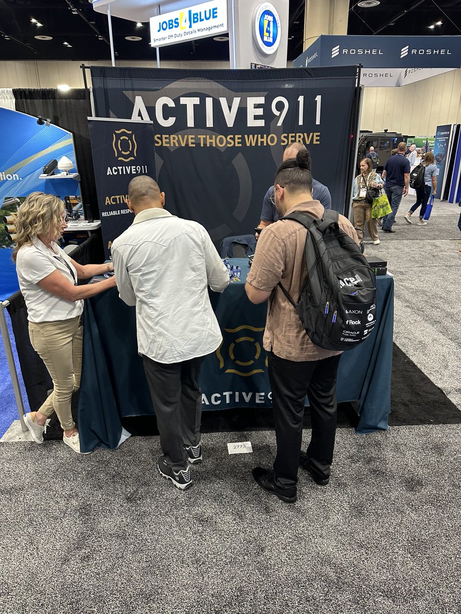 Active911's tweet photo. We're live at IACP 2026! Come find us at booth 2773.

We're showing ActiveAlert and ActiveComms today and would love to walk you through what's new. And yes, we have patches and challenge coins to trade.

See you on the floor. #IACP2026 #PublicSafety #Active911 #LawEnforcement https://t.co/JWCQ1IT8mc