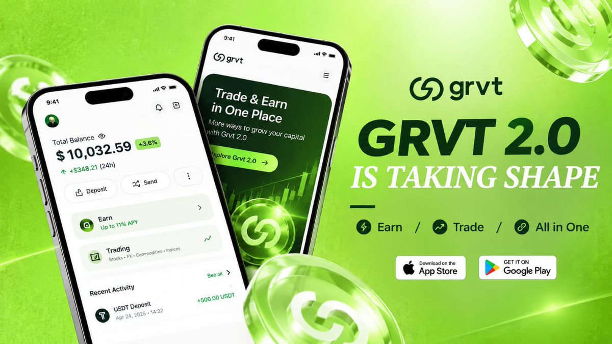 HottieBabeGem's tweet photo. What if the same capital you use to trade could also keep earning yield while you wait for your next opportunity!

That’s the idea that makes @grvt_io’s Grvt 2.0 roadmap worth watching.

Grvt has completed its first $GRVT buyback and burn, permanently removing 1.1M tokens from circulation  nearly 1% of the circulating supply at the time.

But the bigger story is how Grvt plans to connect earning and trading through one self-custodial experience.

• Grvt Earn: Tokenized fixed-income strategies targeting yields of up to 11%. That’s a target, not a guaranteed return.

• Stable Funding Perps: Planned markets across stocks, FX, commodities and indices, with zero trading fees and once-daily funding.

 • Yield as Margin: Eligible Earn balances could support trading positions while continuing to earn yield, subject to product terms and risk parameters.

 • Grvt 2.0: A unified app designed to bring these capabilities together.

Yield as Margin is the feature I’m watching most closely.

Traditionally, putting capital to work in a yield product while keeping it available for active trading can mean choosing between two uses for the same funds.

Connecting those functions could make capital more flexible and efficient, without requiring users to treat earning and trading as entirely separate activities.

The challenge will be delivering that experience with clear risk controls and reliable execution.

The buyback shows a completed action. Grvt 2.0 now has to demonstrate the value of the products behind the vision.

The bigger opportunity isn’t simply holding more assets. It’s making capital work across more of the financial experience.