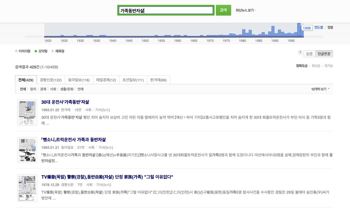 ritachowmulvey's tweet photo. '가족동반자살'도 마찬가지야(저 용어가 문제있다는것엔 동의하는데 저 표현을 썼으니까 저걸로 검색함) 1998년에 젤 많이 쓰였잖아 왜겟어 왜겟냐고 https://t.co/T9EtAarq52