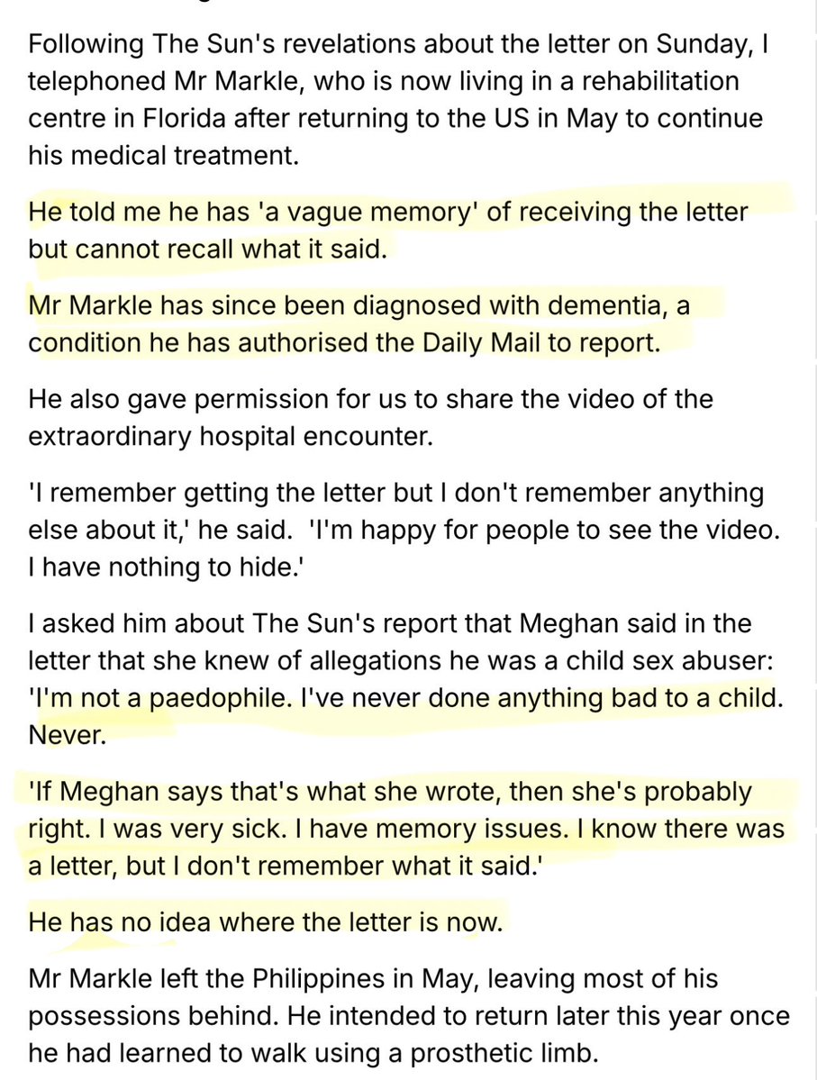 brigantia__'s tweet photo. I'm just finding this all so sad, and sick.
Such a mess, everywhere.

Thomas Snr has been diagnosed with dementia.
Hr can't remember what was in the letter Markle sent him last year, and doesn't know where it is.

https://t.co/z5YeR8SbAj https://t.co/MqMxEjZA27