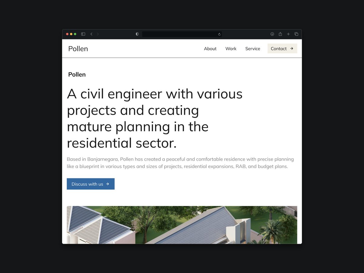 kurniaachmadi's tweet photo. Meet with Pollen. A new Framer template has just been released—it’s a paid one.

Best suited for civil engineering or architecture portfolios and architectural studios.

✔ 9 pages created.
✔ Breakpoints: Desktop, laptop, tablet, and phone.
✔ Figma file included. https://t.co/uTGAWDCcex