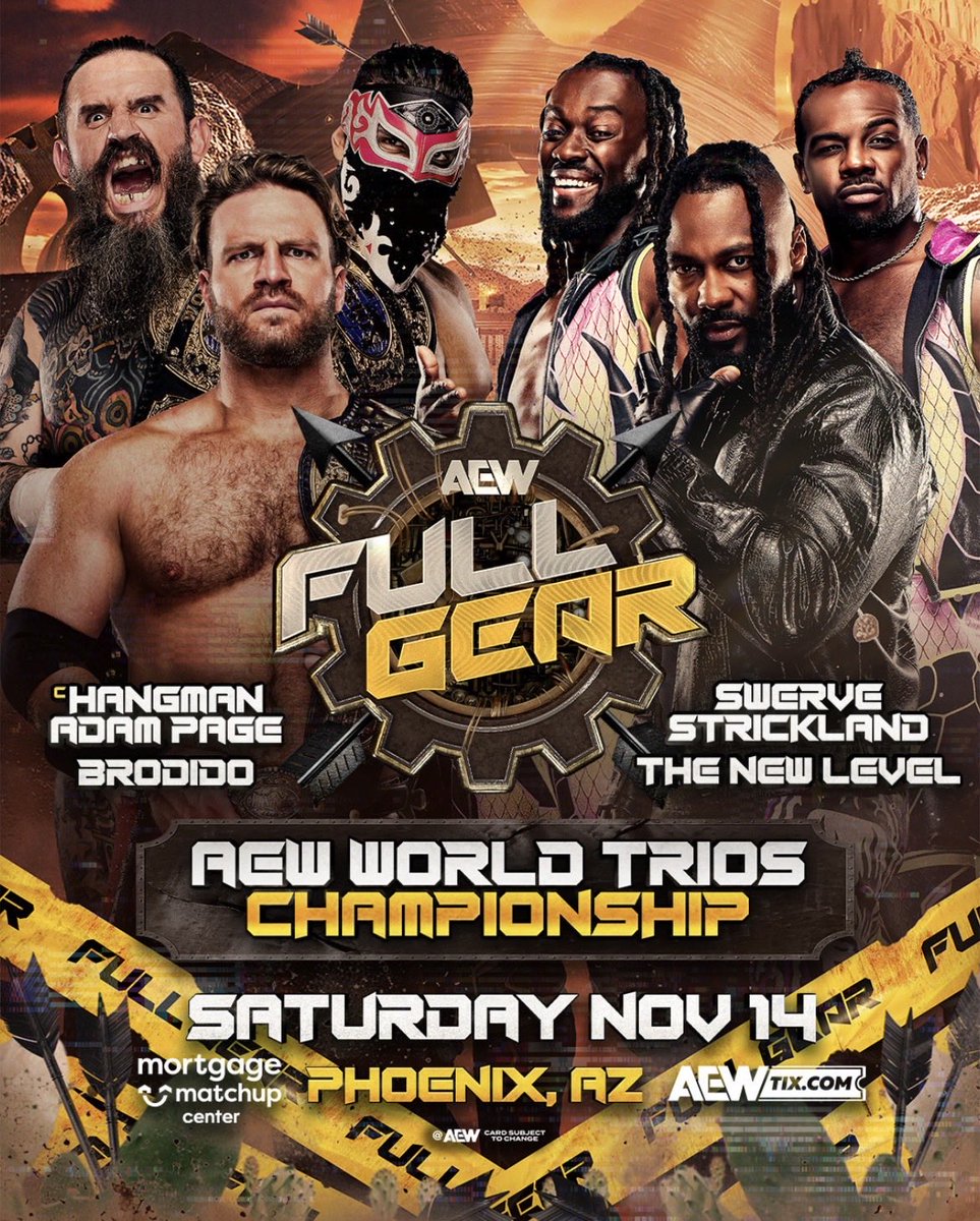 Frenchmaker_'s tweet photo. On change pas les habitudes les gars, Full Gear s’annonce déjà légendaire, et t’as potentiellement ça en plus : 

- Will Ospreay vs Kyle Fletcher 5
- Kazuchika Okada vs Adam Copeland
- FTR vs Motor City Machine Guns 5
- Mercedes Moné vs Marina Shafir 
- The Cut vs Death Riders & Conglomeration (Anarchy in the Arena)
- Andrade El Idolo vs Tommaso Ciampa 2

Sans oublier que le match en trios risque de devenir un Texas Death Match