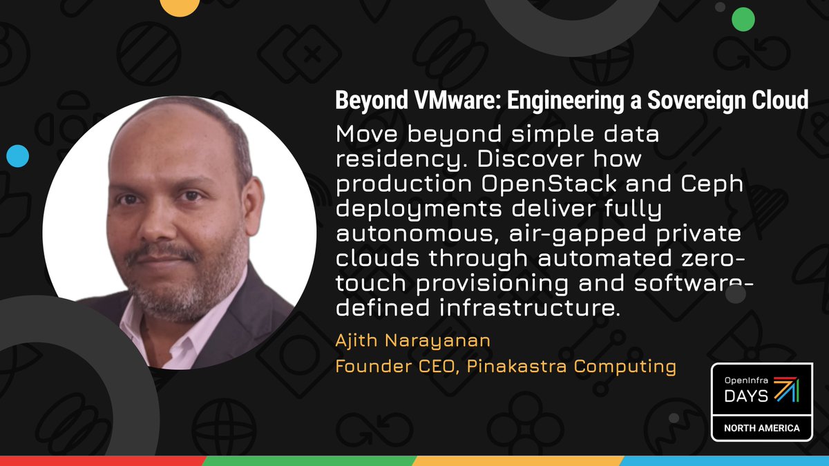 openinfradev's tweet photo. Planning an infrastructure path beyond proprietary hypervisors?

At OpenInfra Day North America, Ajith Narayanan will share how to deploy OpenStack and Ceph for autonomous, sovereign private clouds.

Register: https://t.co/pvb5dRUciu

#OpenStack https://t.co/WDvDs12hx6