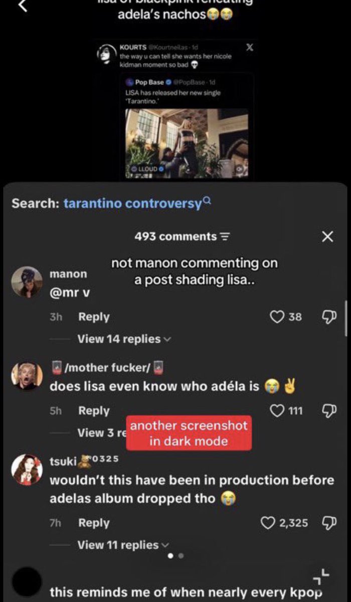 tylasmeret's tweet photo. Crying at how Lisa fans are harassing Manon over some edited screenshots 😭 Manon’s TikTok username is Meret Manon, while the other account is just Manon. But what can we expect from a slow fandom https://t.co/ShFIEalJXK