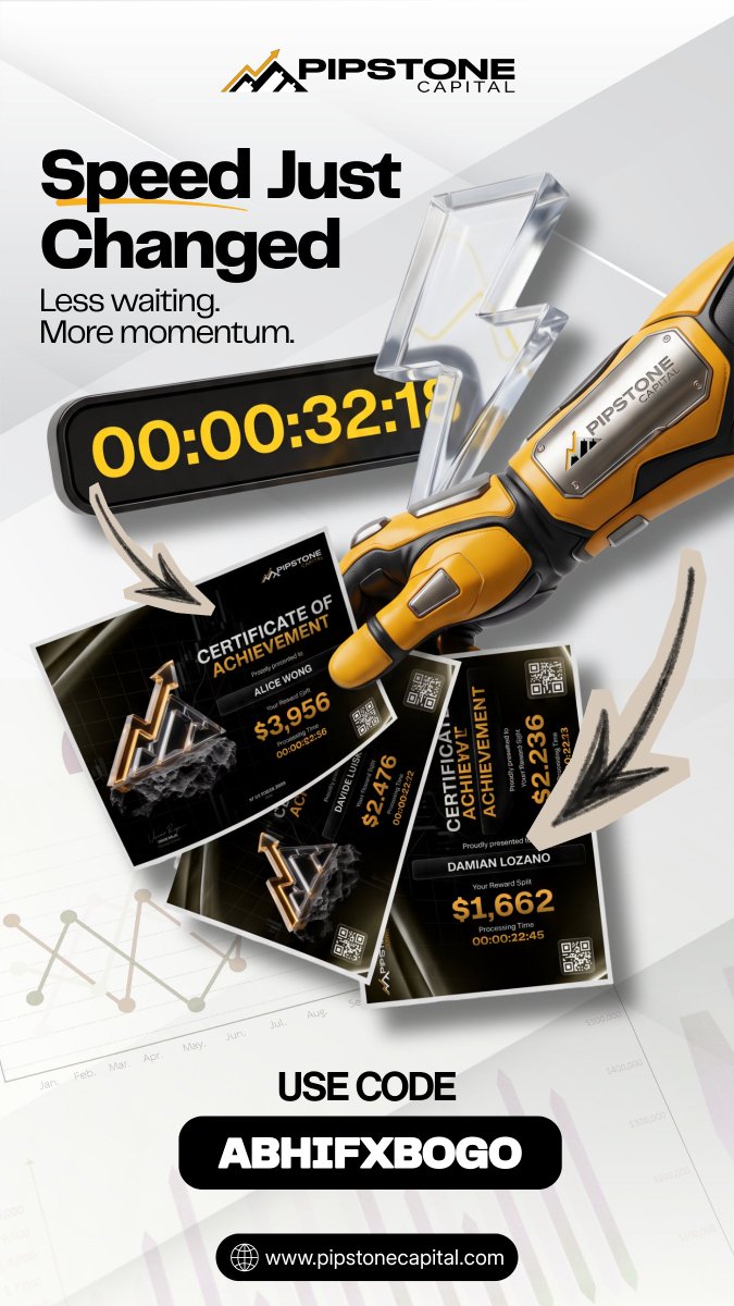 AbhiFX5g's tweet photo. โก Speed Just Changed! Less Waiting. More Momentum. ๐
Pipstone Capital is improving payout transparency with certificates & processing timers! ๐
๐ Use code ABHIFXBOGO
๐ https://t.co/7jssppCHNc
#PipstoneCapital #FastPayouts #FundedTrading #PropFirm https://t.co/R8OOPvHCUs