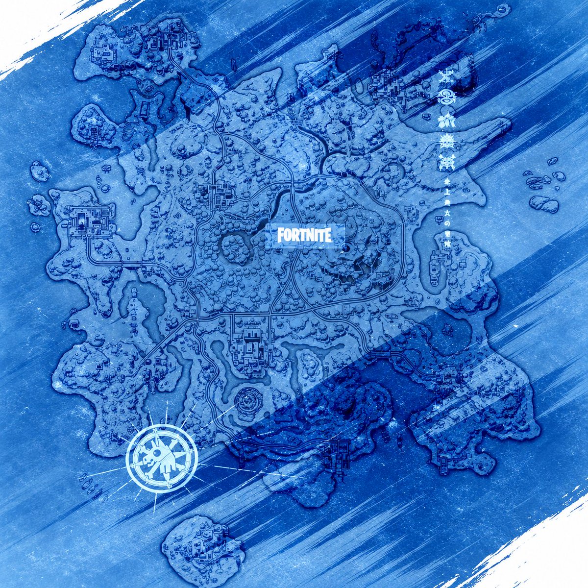 DropGuyfn's tweet photo. I'm trying to see how the anime Fortnite season's map would look like, so I tried putting the pieces together, and used AI to make it look better, I'll continue trying to make it look as good as I can but I wanted to share this so if anyone has ideas to improve it they can try https://t.co/VmjYdYPCcg