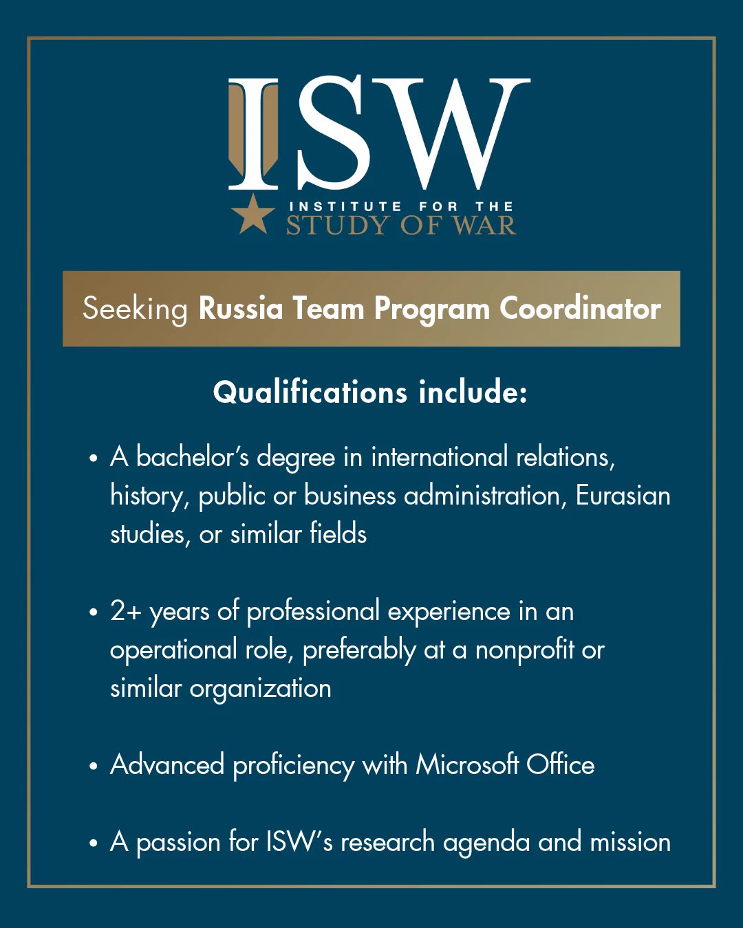 Institute for the Study of War on X: 