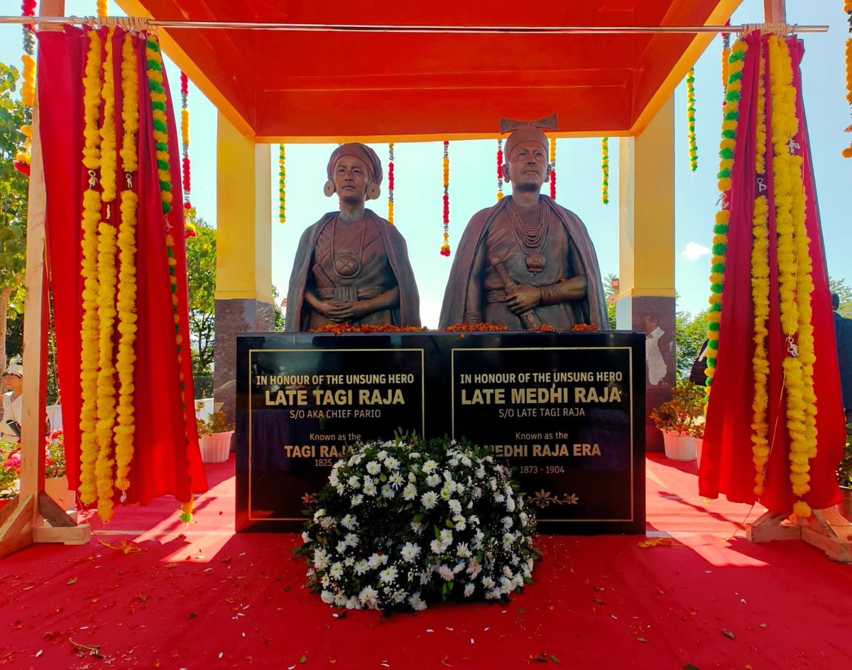 tsetenchombay's tweet photo. We honour our heroes not merely by remembering their past, but by preserving their legacy for the future.

Truly honoured to join Hon’ble Union Minister Shri @KirenRijiju at the inauguration of the Tagi Raja War Memorial Park at Gohainthan Nyethrida, West Kameng District accompanied by Hon’ble Minister Shri @BiyuramWahgeBJP  Ji and Hon’ble MLA Shri Tenzin Nyima Glow Ji, Former MLA Shri Khumsi Sidisow, DC West Kameng and SP West Kameng.

The inauguration of this memorial park marks a significant moment for the Aka community, commemorating the courage and sacrifice of Tagi Raja & Medhi Raja the legendary freedom fighters who stood against British colonial rule in defence of his people, their identity and their heritage.

I congratulate the Aka community on this historic milestone, now this memorial Park  will stand as a symbol of courage, unity and the indomitable spirit of the Aka community, ensuring that the story of Tagi Raja & Medhi Raja continues to inspire our younger generations.

#TagiRaja #AkaCommunity #WestKameng #ArunachalPradesh #OurHeritageOurPride