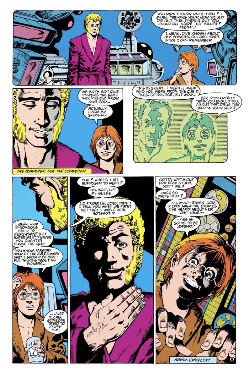 JerichoDaily's tweet photo. Danny takes a look at Joey’s story 

(The New Teen Titans 1984 #47) https://t.co/roukYS8ZyU