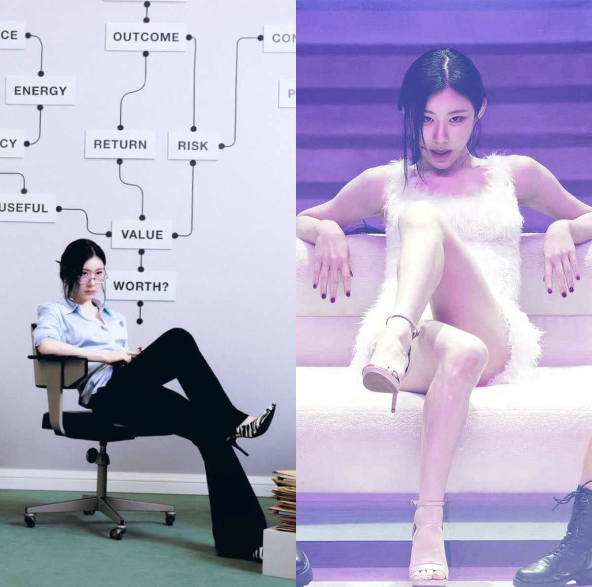 chaeryeongsLOG's tweet photo. every time chaeryeong crosses her legs she never lets her legs touch at first which is so unbelievably hot omg https://t.co/mxA3CI7U9b