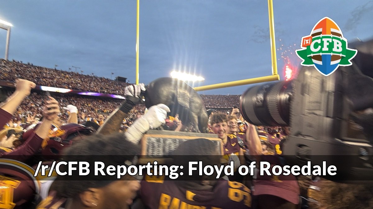 RedditCFB's tweet photo. /r/CFB Reporting: Minnesota takes down #15 Iowa 13-10 in the battle for Floyd of Rosedale
https://t.co/mStKYQN2tR https://t.co/Cl6FvqDiqR