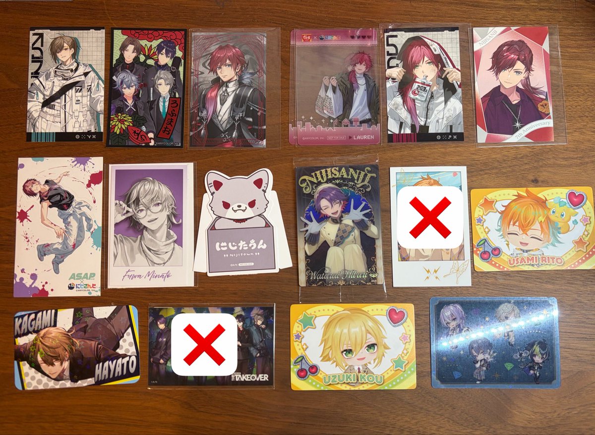 koebi_0329's tweet photo. @R94504528 こんにちは、初めまして。
当方画像のものを所持しております。また、にじさんじチップスの🥷🔫（横絵）もございます。お求めのものはございますでしょうか？
ご検討いただけますと幸いです。 https://t.co/drx1rGFRxK