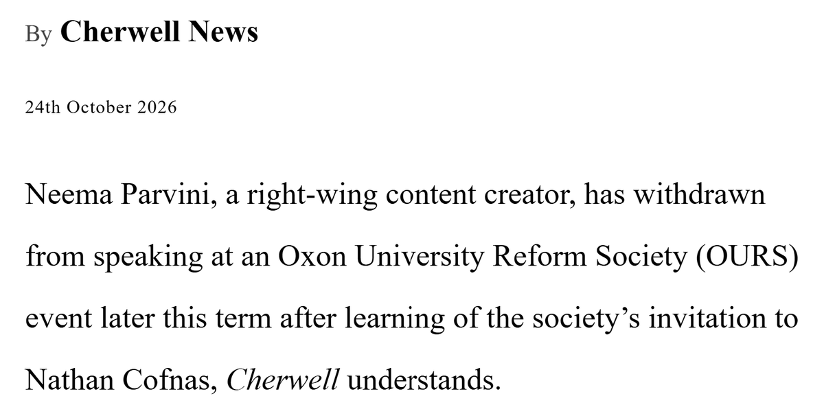 nathancofnas's tweet photo. .@HeterodoxCentre research fellow Neema Parvini (aka Academic Agent) ragequits his talk at @OxUniRFMSoc to protest my invitation.

Fun fact: I was inspired to write "Why We Need to Talk about the Right's Stupidity Problem" by an interaction with Parvini. https://t.co/YcyVJp6l6G