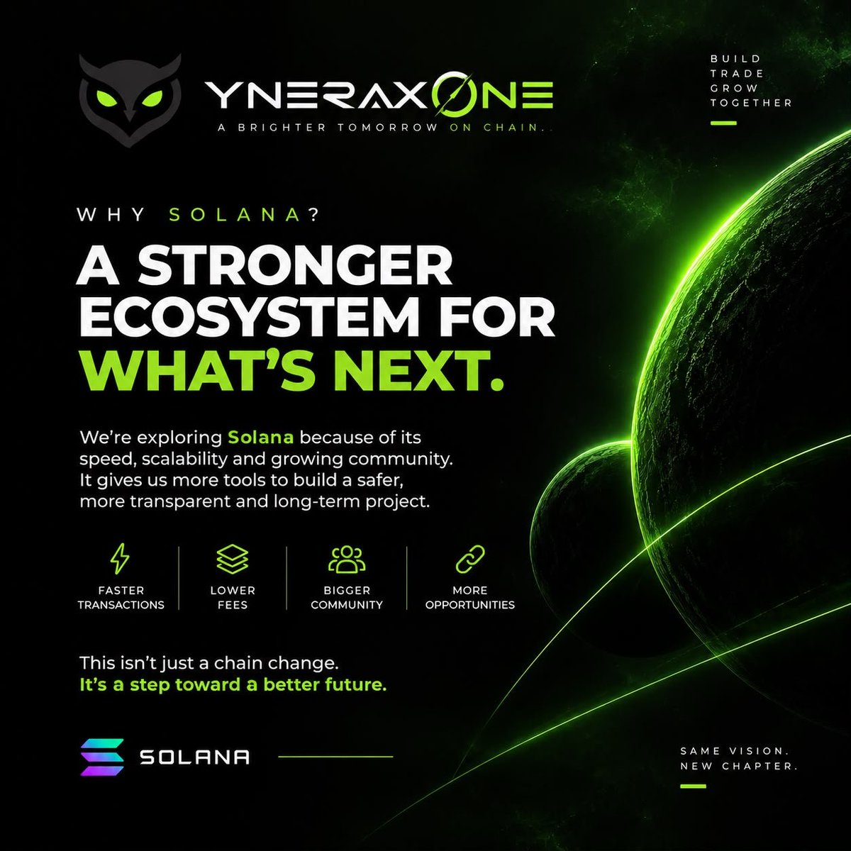 YneraX_Sol's tweet photo. 🦉 WHY SOLANA?

YneraX One $YNX is exploring its next chapter, with a focus on transparency, scalability, and long-term growth.

The vision remains. The journey evolves. 🟢

More updates soon.

#YneraX #Solana $YNX https://t.co/Ev83mLpyFz