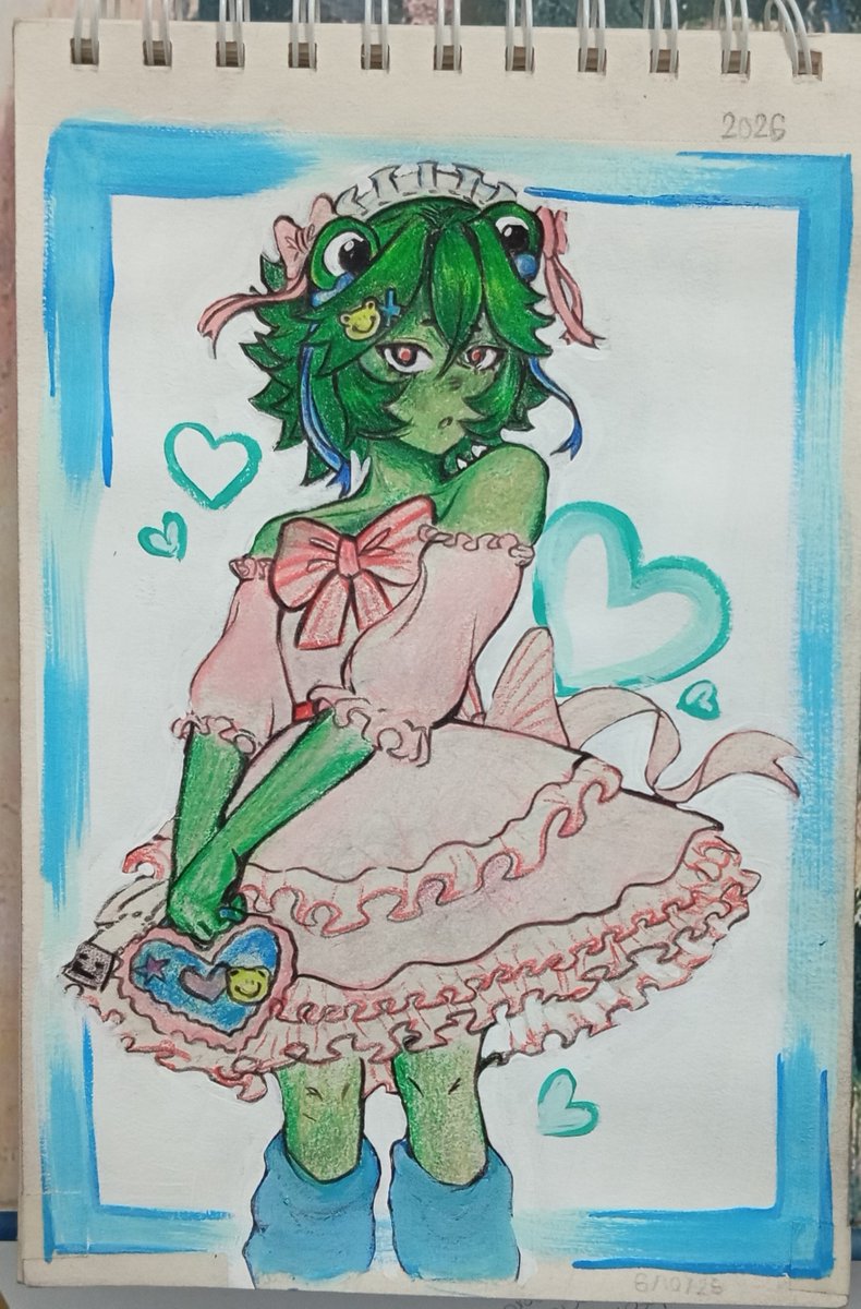 zyxoo_0567's tweet photo. Lo hice porque me pareció lindo hasta lo quería hacer maid 👀😖 #froggy #cute https://t.co/JLKKNJc0zW