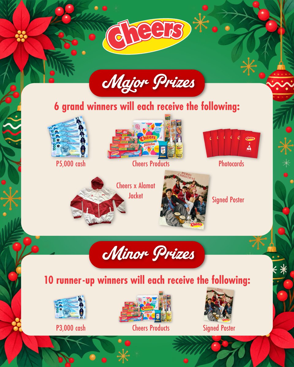 cheers_ph's tweet photo. Let your voices spread the Holiday Cheers! 🎄

Join our Caroling Contest! 🎤🎶 Sing the jingle solo, as a duo, or with a group for a chance to win exciting prizes! 🎁

Check out the mechanics below!

🎧 Watch the lyric video: https://t.co/eTQjL1whlW https://t.co/qjIxkGTvqO