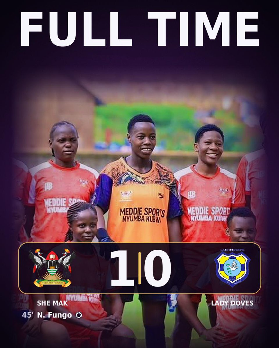 She_Mak_'s tweet photo. Victory is ours 🔥 

Nabude Fungo’s strike ⚽️ in the 45th Minute secured the 3 points at Kabaka Kyabaggu Stadium. 

#SheMak https://t.co/2EcZwjStKO