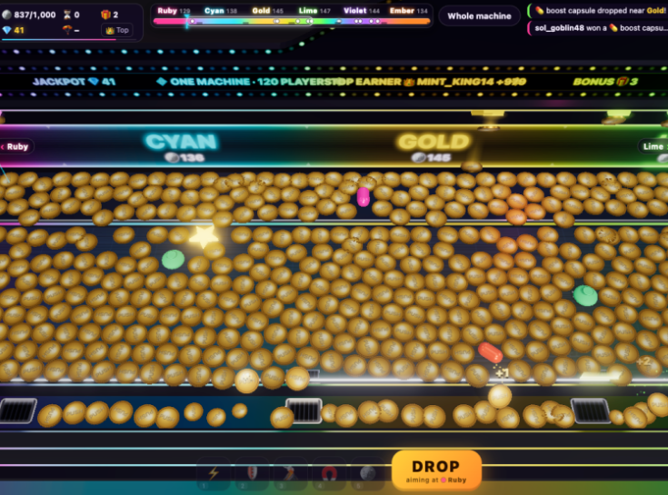 SoltoshiDice's tweet photo. onchain update for Holdem - players can no longer cash out from a tournament table mid tournament

also built a massivley multiplayer coinpush machine using @magicblock ephemeral rollups where every coin position is synced in realtime onchain for 200 simultaneous players dropping coins all at once

This coin push is a first step for us toward provably fair REAL TIME onchain games, which is a very underexplored gaming catagory

think racing, shooting, etc...

solana:4nCmpwne7hCoWTSpAd54uENmCgHJrHTyn4DMPCEMpump is getting another flywheel, and taking things up a level from the tech side

resubmitting for @solanamobile seeker phone dapp store today also