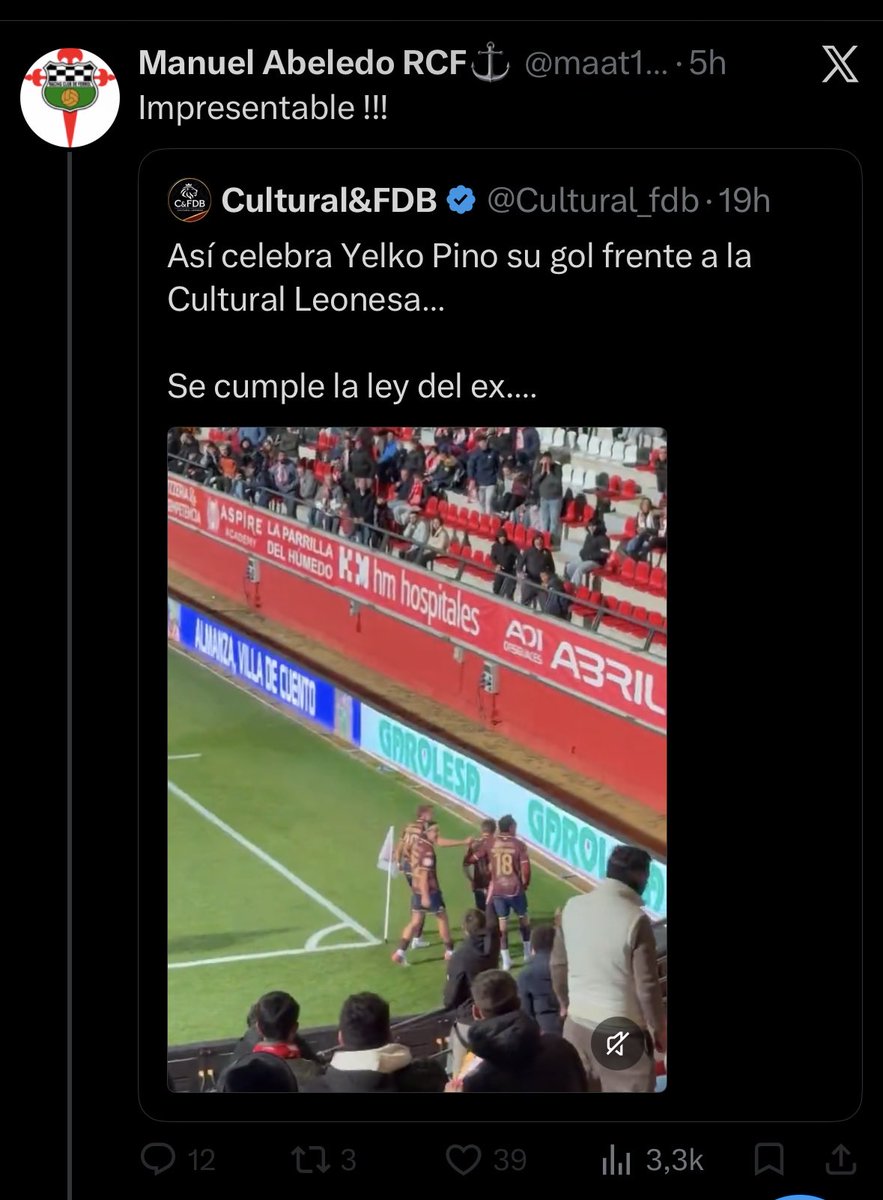 piinofc's tweet photo. el enfermito este (le encanta tirar la piedra y esconder la mano) siempre pendiente, supongo q es ilegal celebrar un gol en ferrol y espero q tb llamase impresentable al hijo de etoo por venir a celebrarnos su gol en nuestra cara https://t.co/ATSz9Dszkg