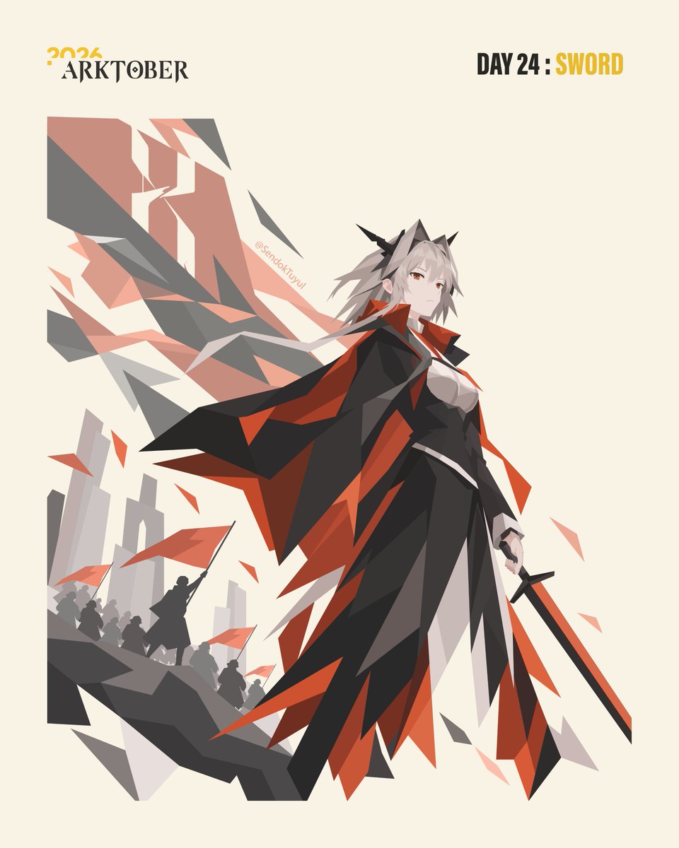 SendokTuyul's tweet photo. Day 24 - Sword

“Steel must endure a thousand trials in the forge before it can become a sword. A sword is destined from birth to be a weapon.”
~ Talulah Artorius

#Arknights #Arktober2026 https://t.co/jQEOCUlvqN