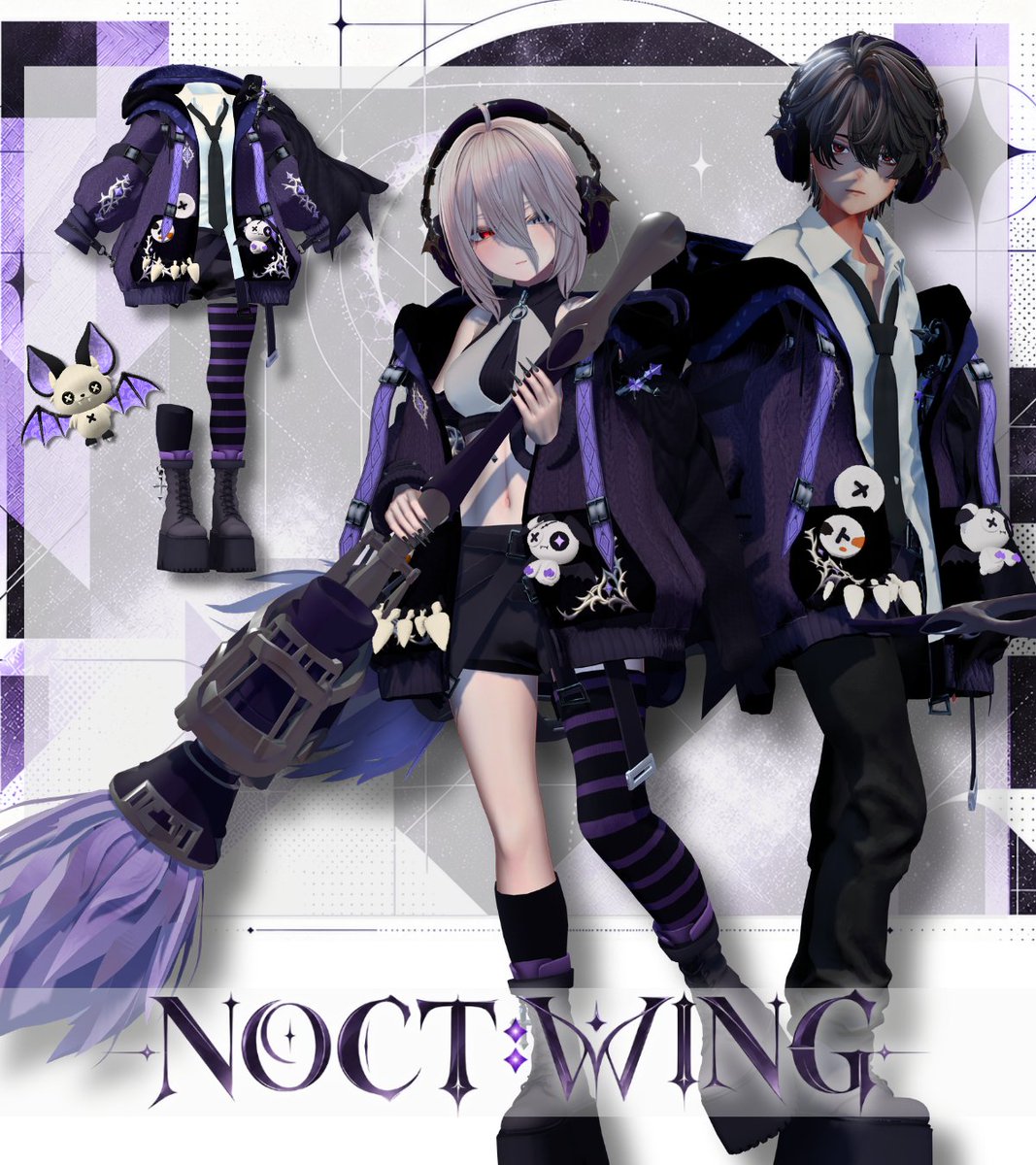 tum_ekiri's tweet photo. ―――――― ☾ ✦ ☽ ――――――
　　　🦇 NOCT:WING
　　1,000スキ！突破記念CP！
―――――― ☾ ✦ ☽ ――――――

🔁 このアカウントをフォロー＆投稿をRP
💟 BOOTHの「NOCT:WING」にスキ！

―――――― ☾ ✦ ☽ ――――――

💬 リプライで当選確率アップ！

「着てみたい！」
「コウモリがかわいい！」など、
ひとことコメントで気軽に参加してね🦇
すでに着てくれている方の感想や写真も大歓迎📸

🎁 すでに「NOCT:WING」をお持ちの方も応募OK！
当選した場合は今回のプレゼント分を
ご友人などにお譲りいただけます。
※お持ちの衣装データの譲渡・再配布を
許可するものではありません。

BOOTHで「NOCT:WING」が
1,000スキを突破しました！🌙

見つけてくださった方も、
すでに着て楽しんでくださっている方も。
たくさんの応援本当にありがとうございます✨

感謝の気持ちを込めて、抽選で【8名様】に
衣装「NOCT:WING」をプレゼント🎁

―――――― ☾ ✦ ☽ ――――――

📅 キャンペーン期間
【10月27日 23:59まで】

―――――― ☾ ✦ ☽ ――――――

🌙 魔女の遊び心をストリートな装いに。

ゆったりとしたニットに、
ベルトや翼のモチーフを散りばめました。
ゴシックな雰囲気に
近未来のエッセンスを添えました。

一緒に出かけるのは、
小さなコウモリの相棒「ネム」と
近未来型ホウキ「ナイトグライド」。

ホウキに乗れる専用Locomotionや、
腕の動きで肩まわりがずれるギミックも搭載。
着て、動いて楽しめる衣装です🦇

フレンドと集まる仮装パーティーにも、
気ままに過ごす夜のワールド巡りにも。
今年のハロウィンはあなたらしい魔女姿で。

―――――― ☾ ✦ ☽ ――――――