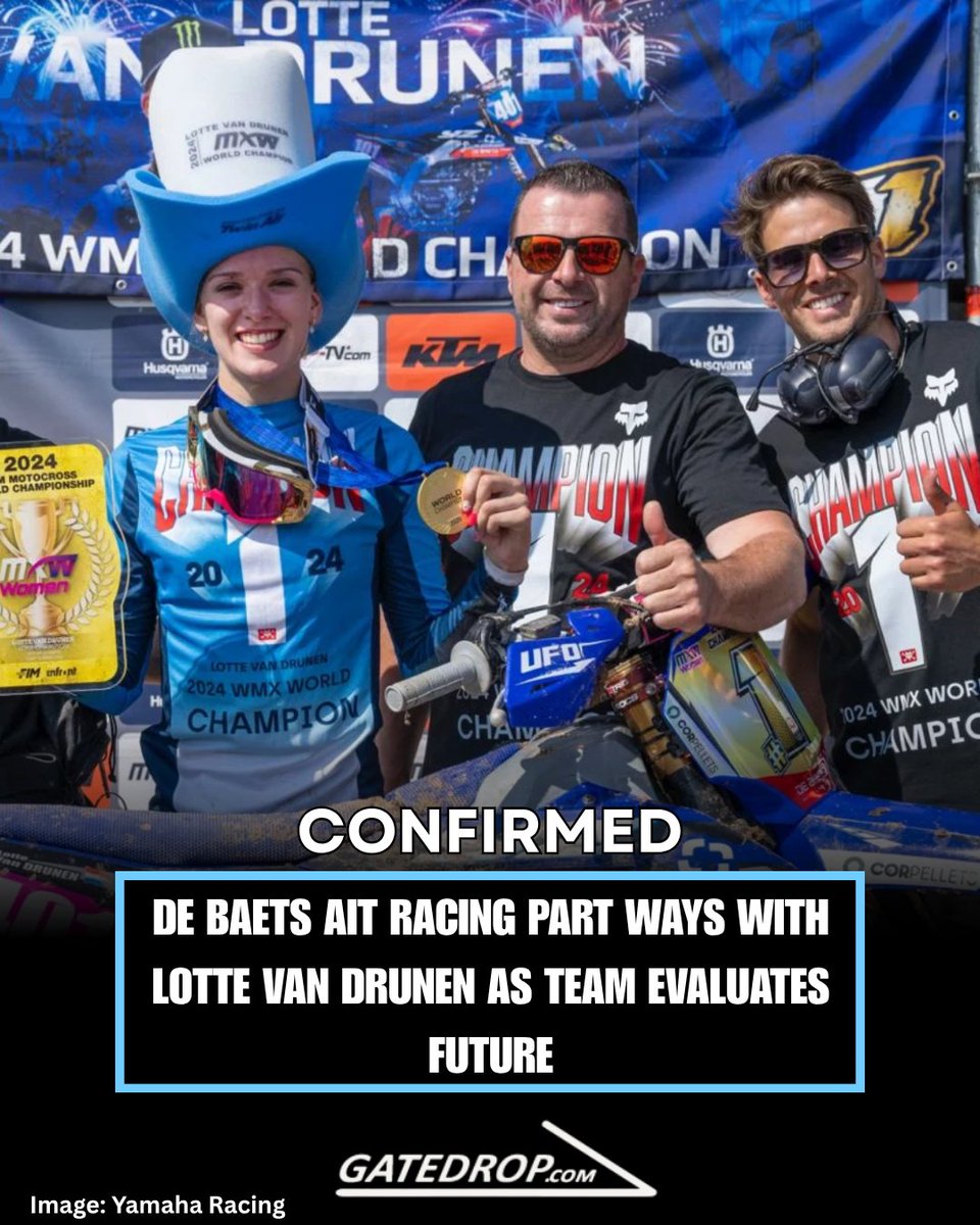 GateDropMx's tweet photo. 🇳🇱 𝐂𝐎𝐍𝐅𝐈𝐑𝐌𝐄𝐃: De Baets AIT Racing and Lotte van Drunen part ways after three seasons together and winning 2 world titles together. 

The team are evaluating their future in the paddock following Yamaha’s recent restructuring announcement.

🔗  https://t.co/6Du9R1aOsD https://t.co/0IpDIxSwtG