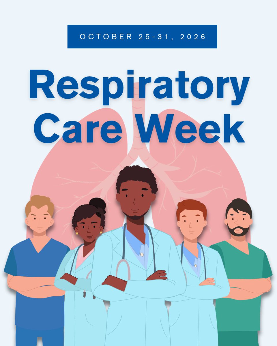 SCCM's tweet photo. In honor of Respiratory Care Week, we're celebrating respiratory therapists around the world for their dedication to their patients and to the field of critical care. Thank you for all you do!
#RCWeek26 #SCCM https://t.co/Yy2E0uAPFY