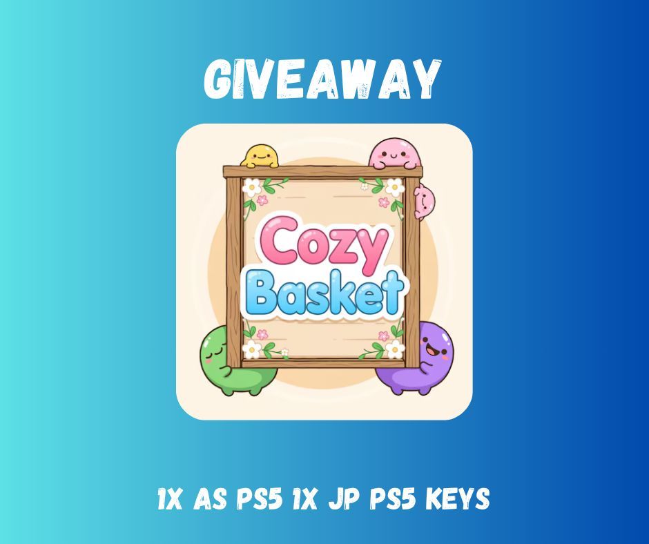 GamingInsights1's tweet photo. 🎮 Giveaway Cozy Basket🎮

We’re giving away:
✨ 1x AS PS5 Key
🏆️ 1x JP PS5 Key
How to Enter:
1️⃣ Like this post 💙
2️⃣ Retweet ♻️
3️⃣ Follow:
4️⃣ Comment  a Gif!
  - @GAMWAREDUTCH
  - @GamingInsights1
  - @OivenGames

Winners Announced 10/27/26

#Indiedev #OivenGames #EasyPlatinum https://t.co/gMhDGHgP2V
