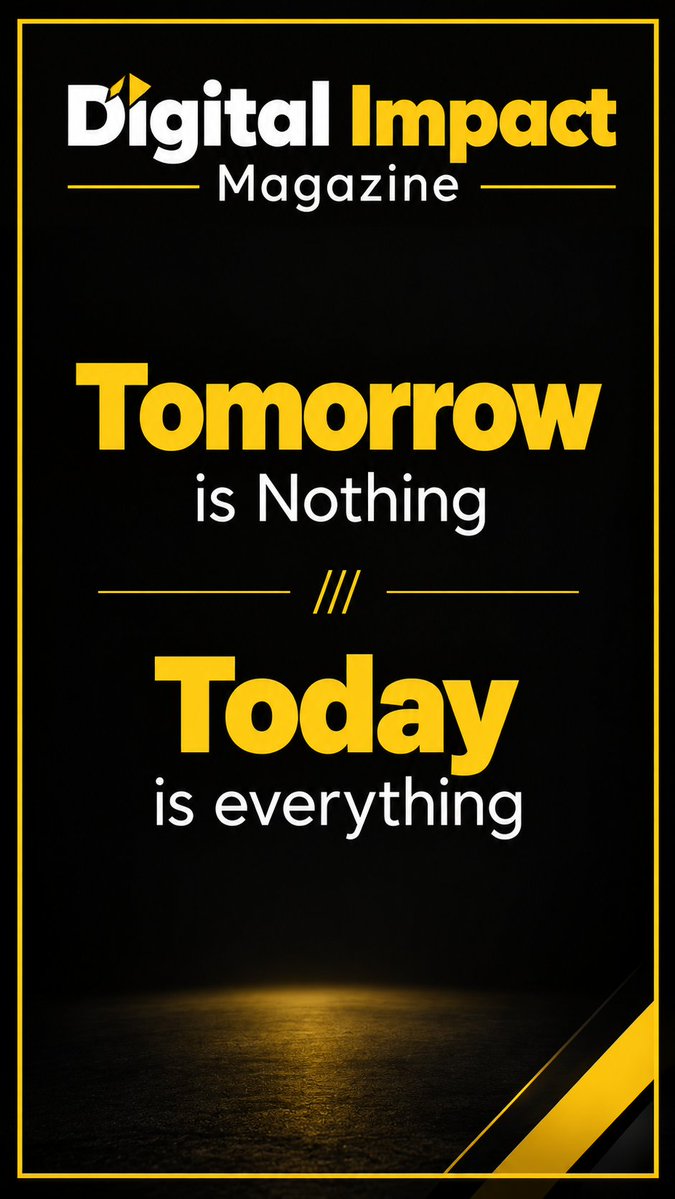 ji29152687's tweet photo. β¨ Tomorrow Is Nothing. Today Is Everything. π
Stop waiting for the perfect moment. The future is uncertain, but the actions you take today can shape your tomorrow.
#DigitalImpactMagazine #Motivation #MindsetMatters #MakeTodayCount #SuccessMindset #DailyInspiration https://t.co/9mIDK2wzeo