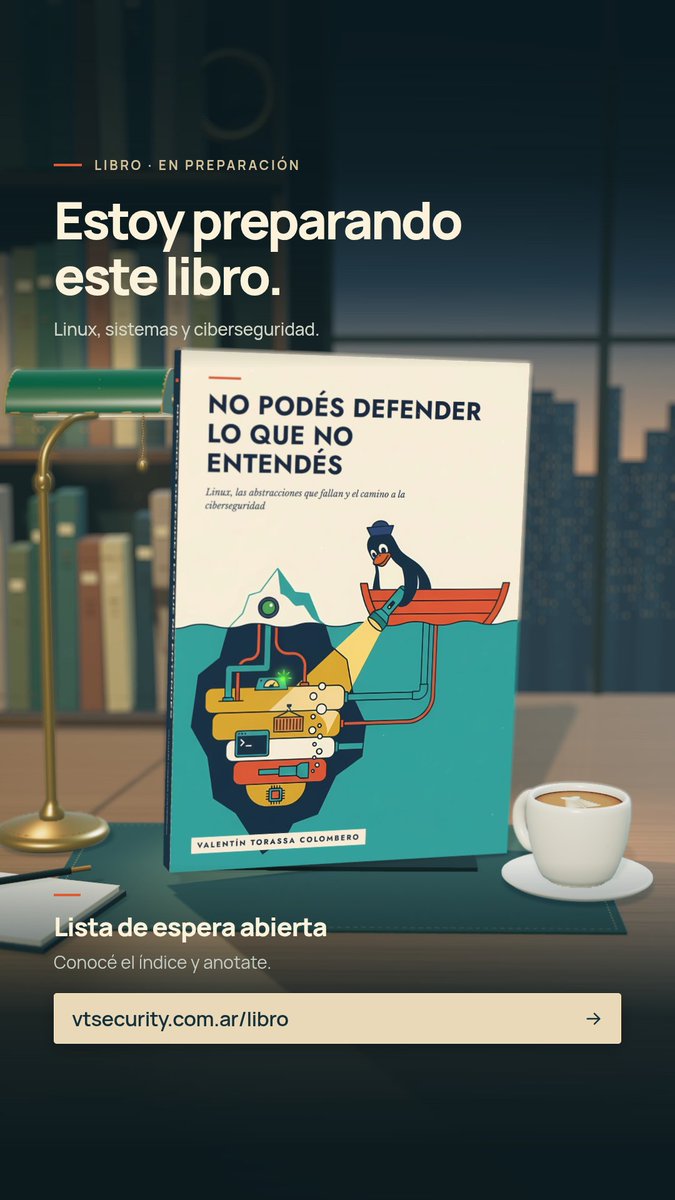 ValenSecurity's tweet photo. Estoy preparando «No podés defender lo que no entendés»: un libro sobre Linux, sistemas y ciberseguridad.

Ya podés ver el índice y sumarte a la lista de espera: https://t.co/bNM4w8tfi8 https://t.co/5IDVWpVNVo