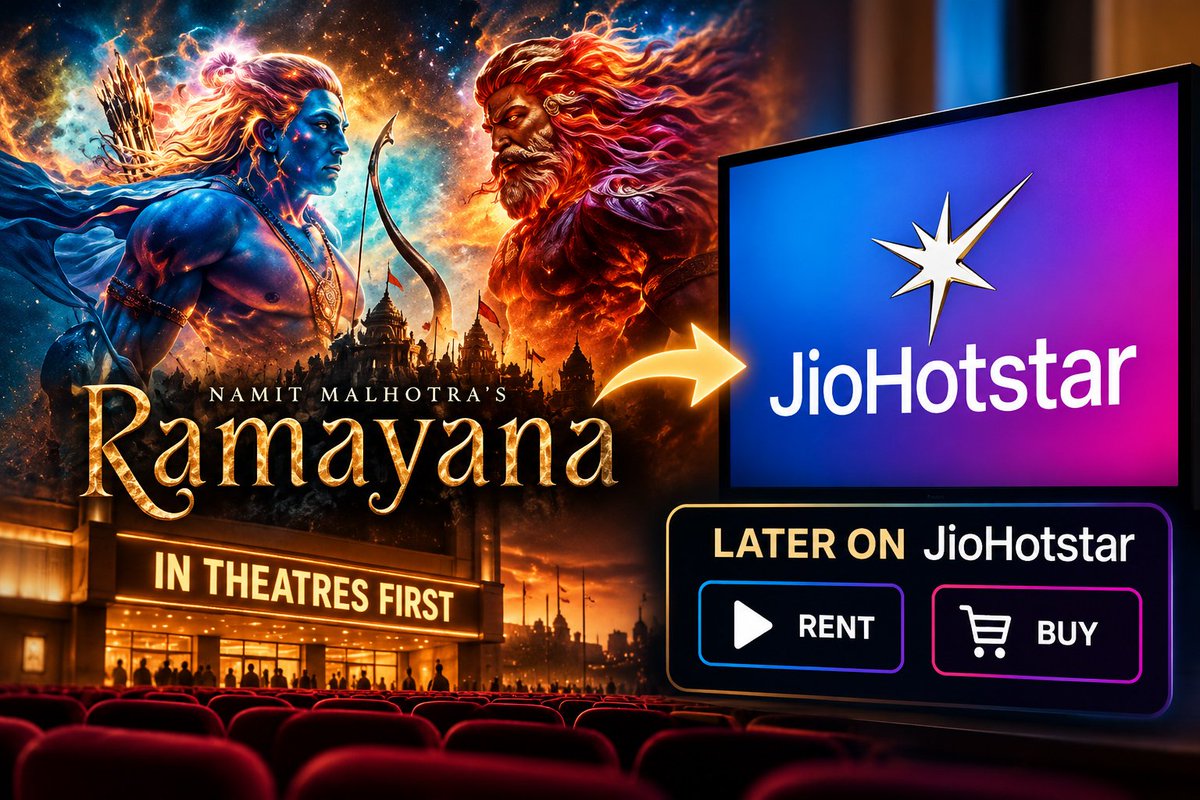 Ashi_Goat's tweet photo. Ramayana movie will come to JioHotstar after its theatre release.

But even if you have a JioHotstar subscription, you have still to pay extra to watch it.

You need to buy the movie separately.
Would you pay extra or wait until it's included in your subscription? https://t.co/usesmC1SqG