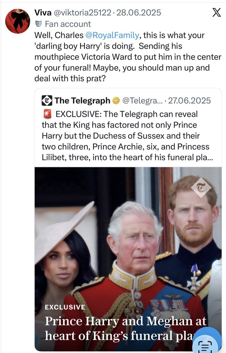 EyesWideShut996's tweet photo. @MeghansMole @RoyalFamily instead of giving them roles at your funeral, remove it from your site,remove their commercial link from the royal website;
remove their titles,all you need to do is sign a letter of patent;
remove haz from the state councilors, as you should have done many years ago https://t.co/NxVKONYNDq
