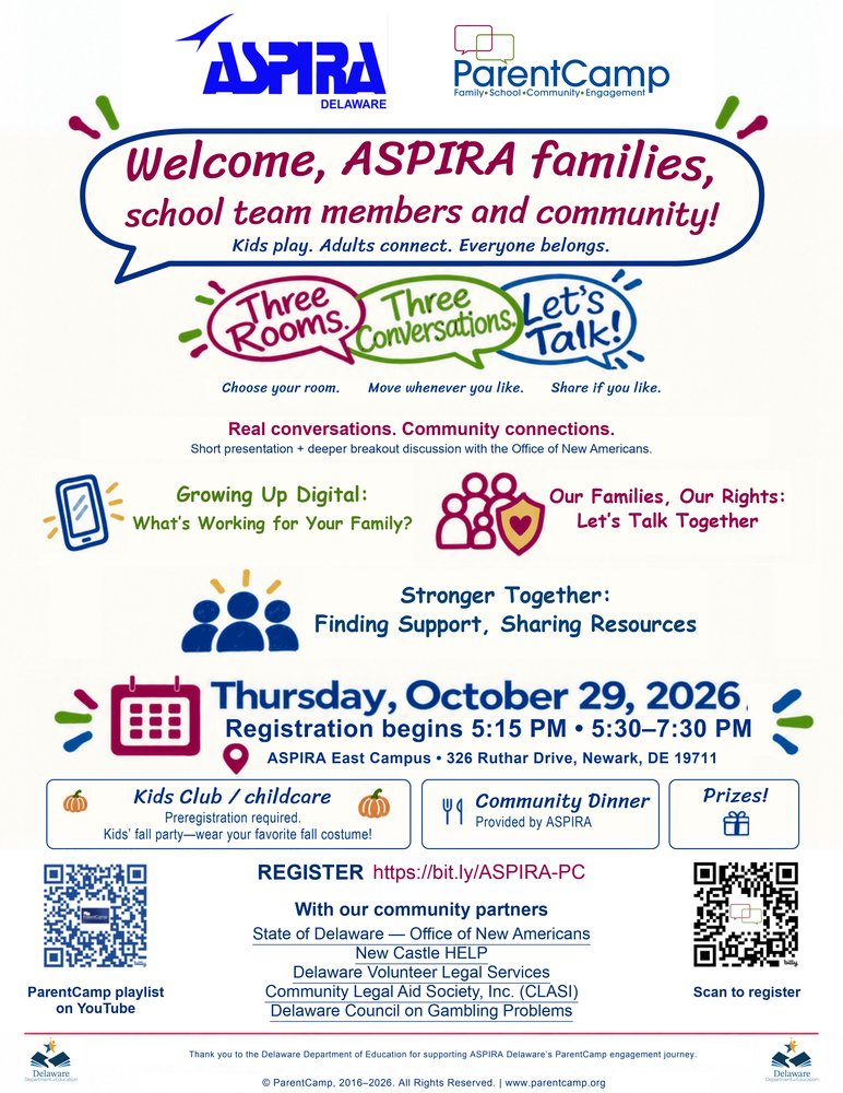 ParentCamp's tweet photo. 🍂 Fall Into Connection at ASPIRA ParentCamp!   https://t.co/WZMVss2QUL https://t.co/QHX9njlP1m