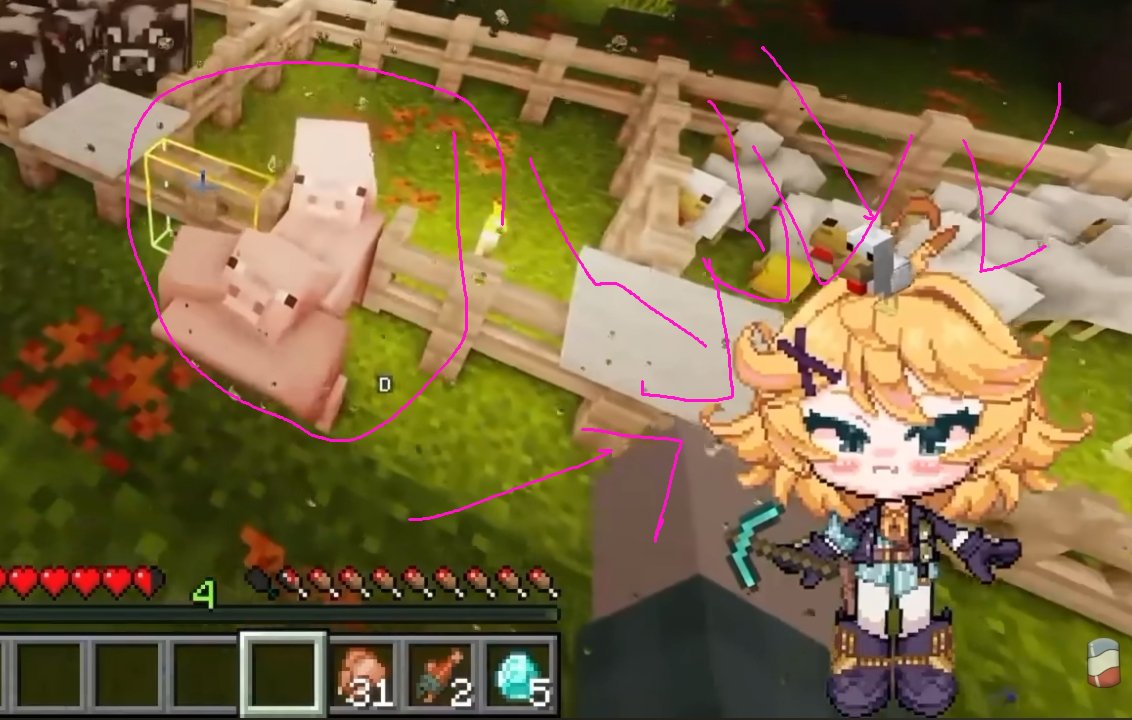 MataraKan's tweet photo. HO LET THE PIGS OUT?!
WHO WHO WHO WHO? 

THANK YOU CLIPPERS!
I NOW KNOW THE TRUTH AND NOTHING BUT THE FULL TRUTH ABOUT WHERE MY MINECRAFT PIGS WENT ( while i was searching for a carrot to breed them ) https://t.co/z9NaUgbmpW