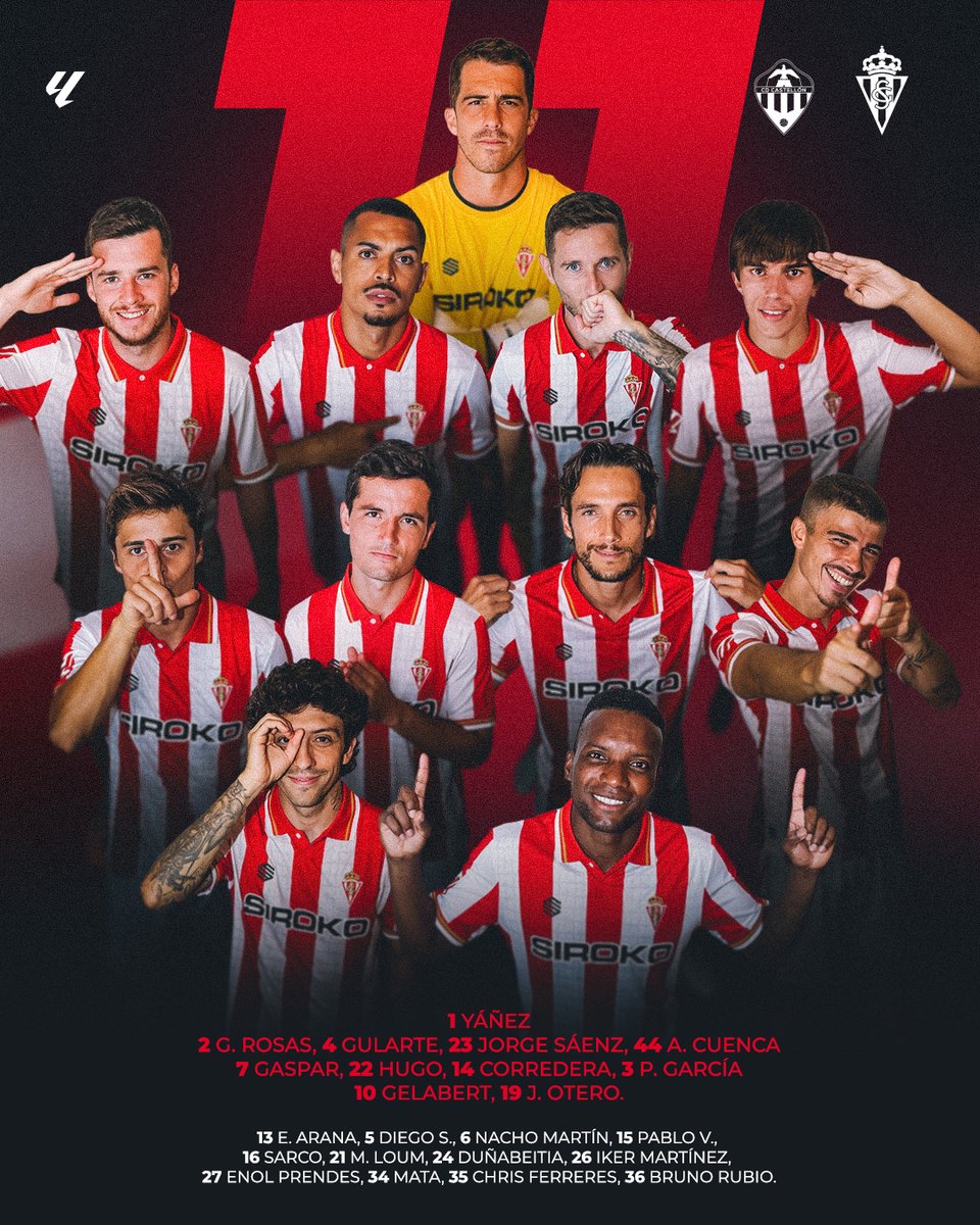 RealSporting's tweet photo. ♟ 𝑳𝒐𝒔 𝒐𝒏𝒄𝒆 que defenderán de inicio hoy al Real Sporting. 

#CastellónRealSporting https://t.co/h0IKUl8Z4N