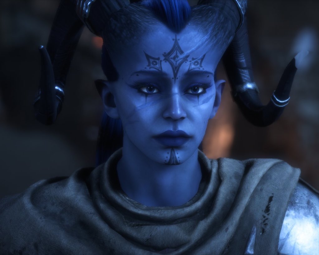 mournswatch's tweet photo. Real like???? What do you mean you can’t make pretty rooks? ESPECIALLY pretty qunari?? https://t.co/GelRbyRnFz
