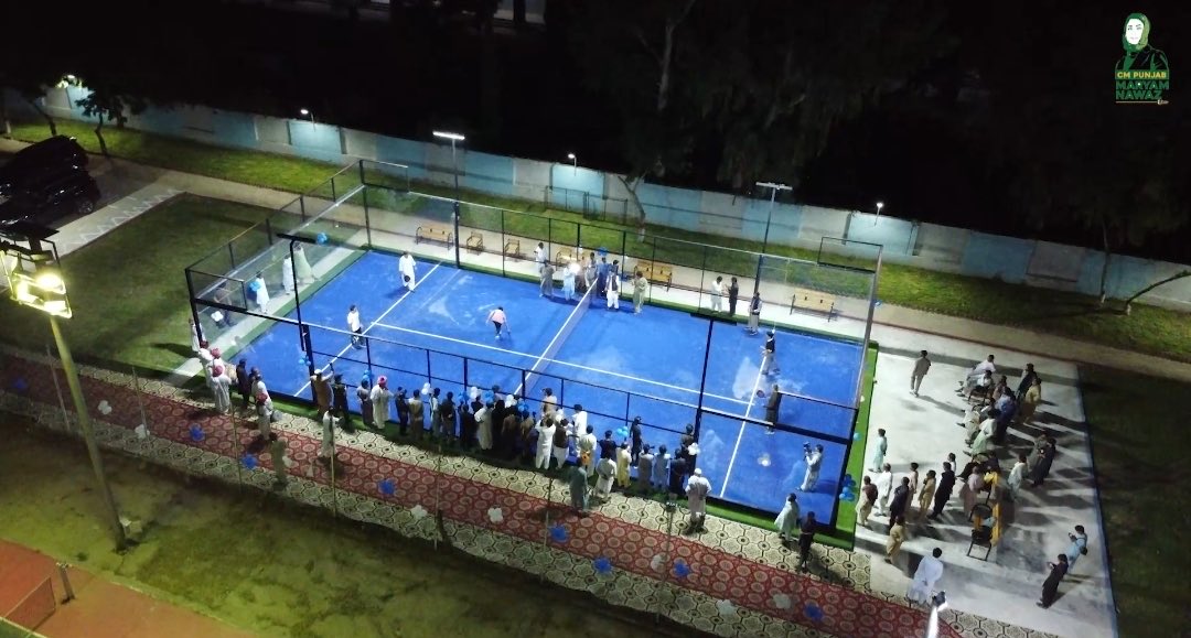 MaryamNSharif's tweet photo. Cricket arena and Paddle court for the youth of Mianwali. Have fun and look after yourselves 🩵 https://t.co/8INuVDA8RQ