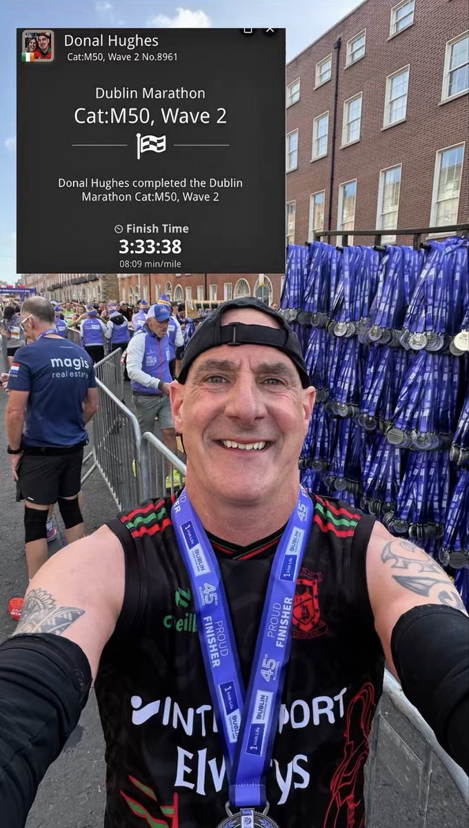 DocKeeperCoach's tweet photo. Thanks to everyone who shouted encouragement to me and waved all the Mayo flags on the marathon route. Incredible support. 💚❤️👏👏👏

#dublinmarathon https://t.co/HDUUMhfUoR