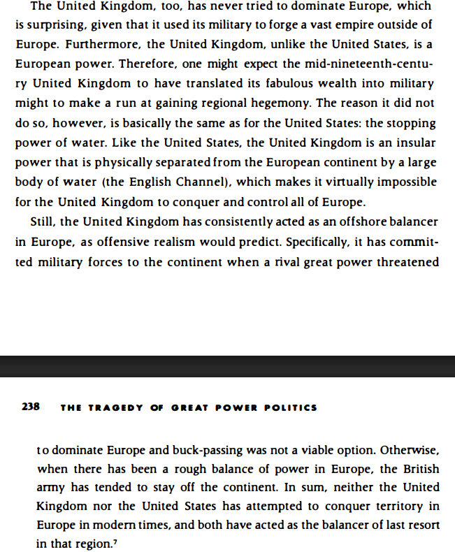 GhostCoase's tweet photo. The basic English grand strategy through centuries: the English Channel makes dominating Europe impractical, but offshore balancing is possible to prevent a continental hegemon.

For example, England supported Portugal against both Spain and France. https://t.co/spJPCUDNFF