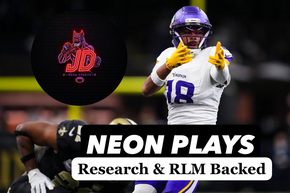 JDPurpleNeon's tweet photo. NFL NOON PLAYS 🏈 
•Falcons +3.5 (RLM PLAY)
•Falcons ML
•Falcons +7.5 / Dolphins +7.5
•Falcons +7.5 / Dolphins +10.5
•Vikings ML / Falcons +7.5
•Justin Jefferson 70+ Yards
•Jordan Mason 48+ Rushing Yards

Falcons research was posted earlier. The dolphins are in the same boat here. The points more valuable than the price they are laying. Jefferson will have a field day against that Colts D & Mason is back to carry the load. They use him heavily today imo. Have a damn good day y’all.