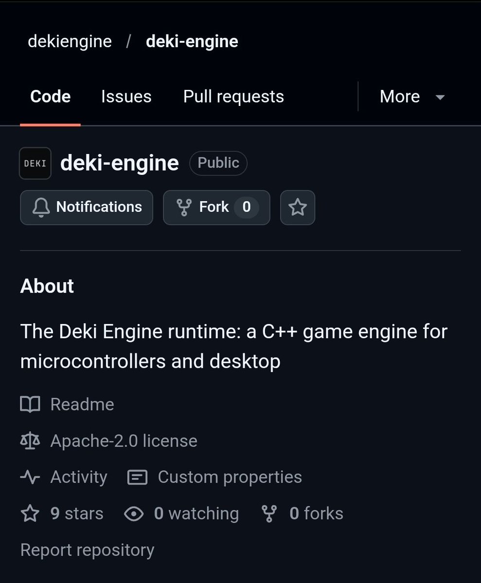 Itsfoss's tweet photo. There is a new Open Source Unity-Style Game Engine ... but for ESP32 devices.

Deki Engine is an Apache 2.0 modular C++ 2D game engine with a visual editor for ESP32-S3 embedded devices, hitting 60 FPS on hardware. 

Available for Linux. https://t.co/TZD6nkqZNp