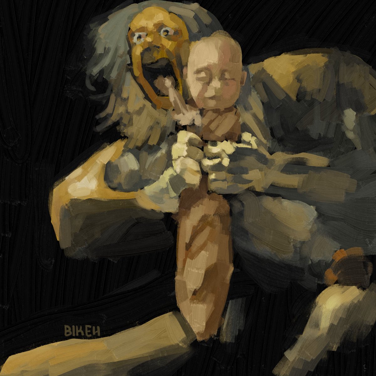 bikeh_'s tweet photo. this inspired me. saturn devouring his son loaf https://t.co/UNYTS4xlcd
