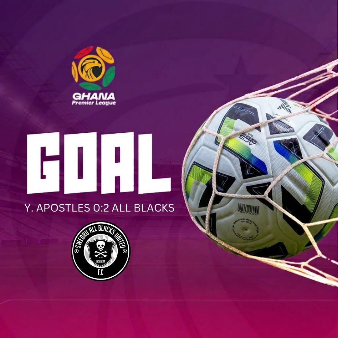 GhanaLeague's tweet photo. β½ Godfred Yartey doubles Swedru All Blacksβ lead.
82' - Young Apostles 0-2 Swedru All Blacks.
#GPL #GPLMW8 https://t.co/p4YFph3ySd