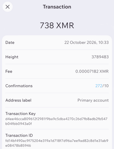 osint_based's tweet photo. $913,000 in XMR disputed between a swap service and its user, and nobody can prove what happened

User says he sent 1,438 XMR to Pablo Cash OTC to swap these funds in two transactions, 700 XMR and 738 XMR

And got nothing back

Right after deposits the swap service went down for maintenance and blamed a PHP vulnerability

Pablo Cash says funds never arrived and cannot find the order IDs or the deposit address in its records

It also points at the screenshots, 700 $XMR transfer shows an earlier block with fewer confirmations than the 738 one, while both phone screens show the same time

The dispute is now in arbitration on a forum