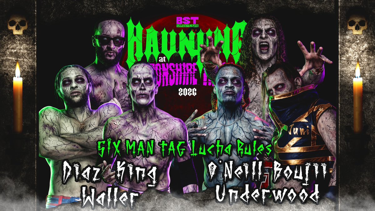 bstwrestling_'s tweet photo. 🏆 LUCHA RULES! 🏆

Six of Northeast Best do battle!

J Boujii joins forces with the RETURNING Juni Underwood and the DEBUTING Flyin Ryan O’Neill to take on the trio known as “Beast Coast” — Dustin Waller, Kylon King, and  “Top 5 Dead or Alive” Sammy Diaz!

This one has SHOW STEALER written all over it! 🔥

🎃 THE HAUNTING AT DEVONSHIRE HALL🎃

📅 October 31st
📍 109 Sanford Street, Hamden, CT
🚪 Doors: 6 PM | 🔔 Bell: 7 PM 
🎟️ Get your tickets NOW at https://t.co/3gSOxyfWeI!