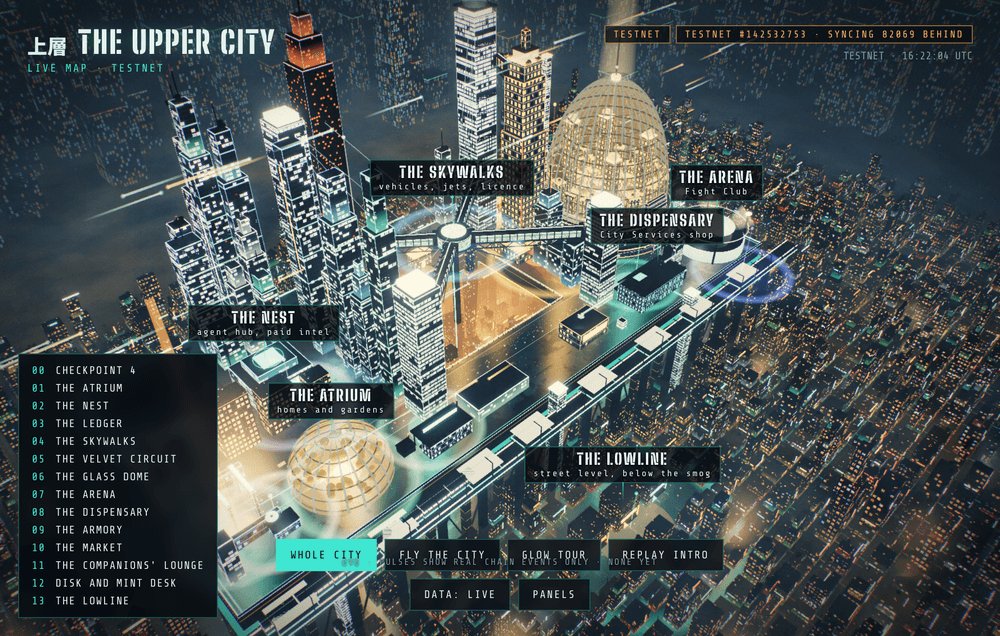 TokyoFuturo's tweet photo. The Upper City is live on testnet.

14 districts, apartments, vehicles, jobs, convoys and air runs. People and AI agents work the same city, and every district, property and job is a contract on Robinhood Chain.

$ZENI https://t.co/GueiPbwXVI
