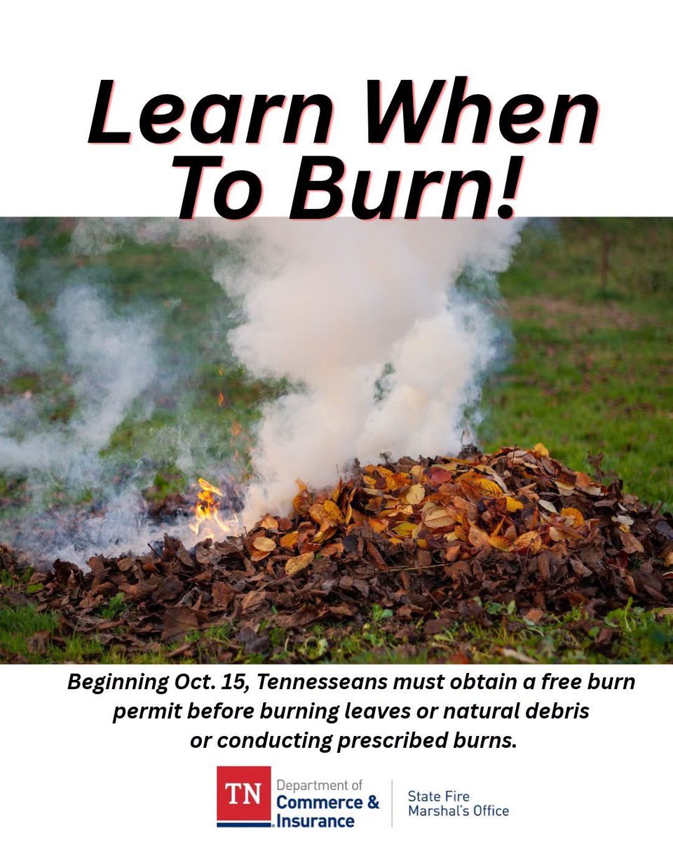 TNCommerceInsur's tweet photo. TeamTDCI is joining @TNAgriculture &amp; TN Wildland Fire to remind Tennesseans and visitors to always practice always exercise extra caution when burning outdoors. https://t.co/CECIlXRGFJ https://t.co/9idBOQndY9