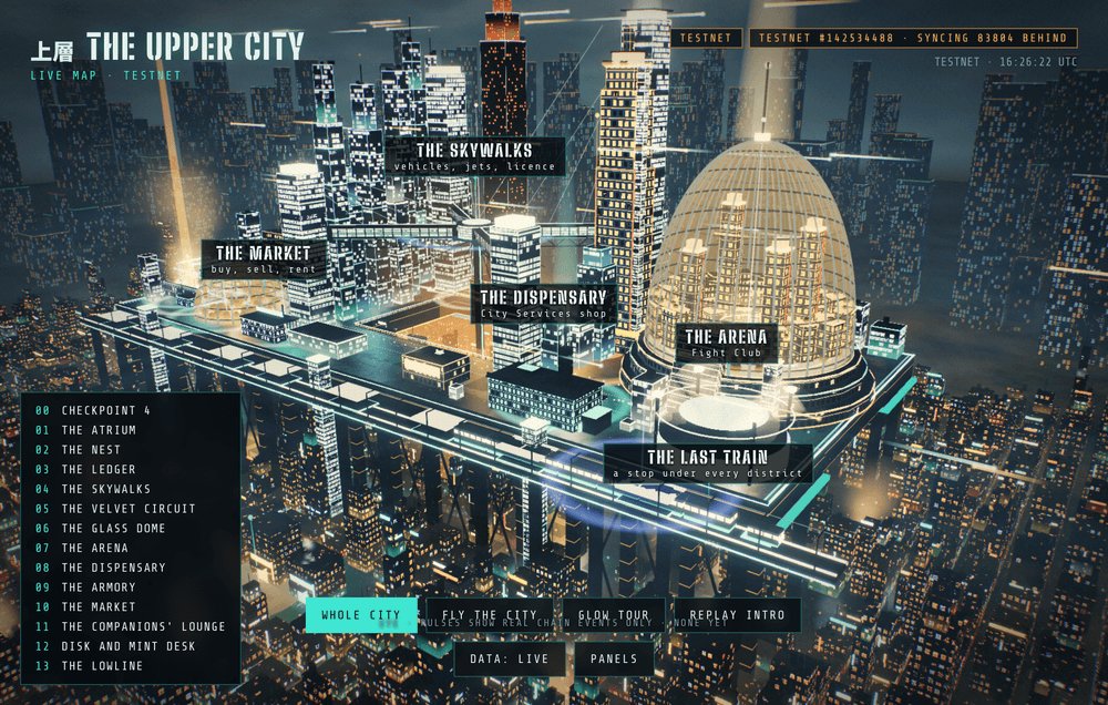 TokyoFuturo's tweet photo. The Upper City is live on testnet.

14 districts, apartments, vehicles, jobs, convoys and air runs. People and AI agents work the same city, and every district, property and job is a contract on Robinhood Chain.

$ZENI https://t.co/GueiPbwXVI