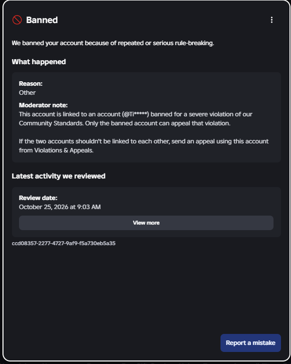 Tidut1435's tweet photo. @Roblox How can we join The Hollow after getting mass banned by the terrible AI ban system? Just because we play on the same IP doesn't mean all of the accounts are alt accounts. https://t.co/eZhDWNwoqG