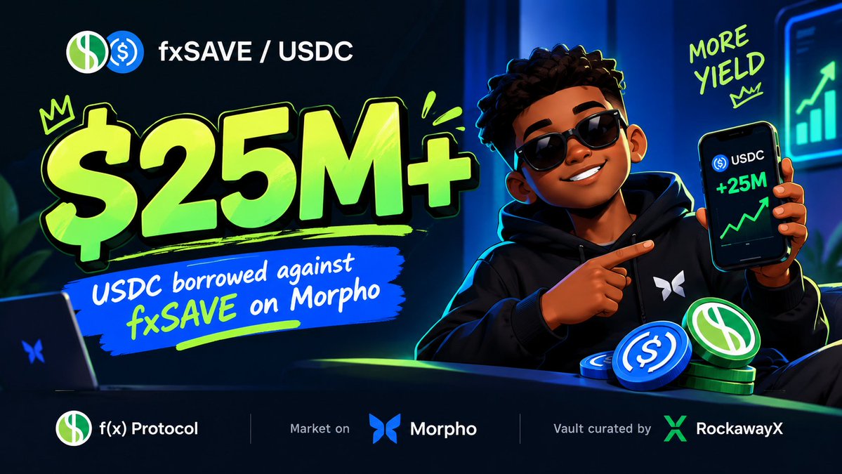 WACryptC's tweet photo. Another interesting facts I just learned is that $25M+ USDC has been borrowed against fxSAVE on Morpho 👀💸

The money is doing double shifts 😂

Borrow at ~4.35%, redeposit at ~6.75%, chase up to 15% APY.

@protocol_fx DeFi really said: let your money get a job 😭🔥

DYOR. https://t.co/n8WZnek4Fm